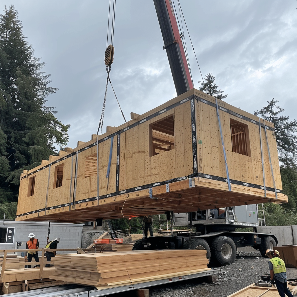 modular mass timber building production and build